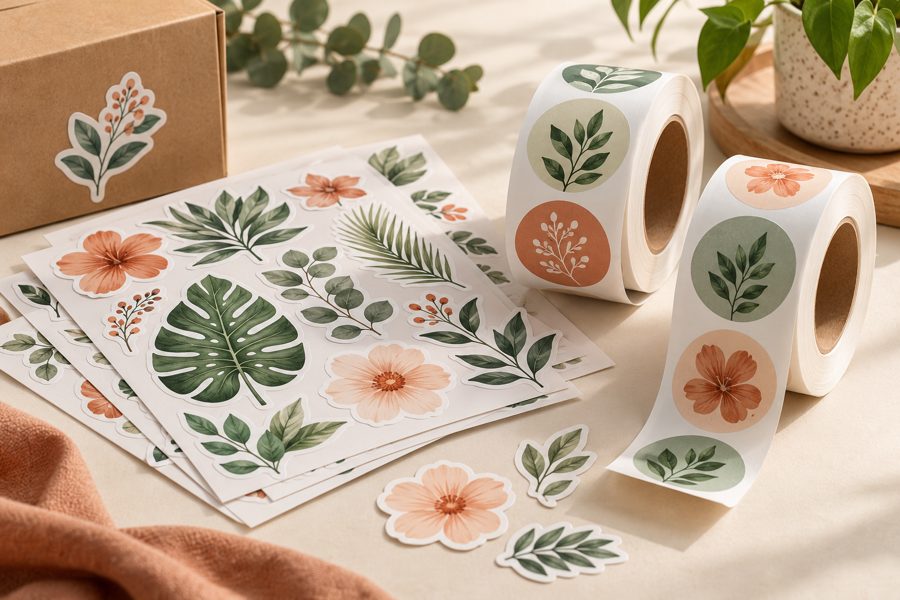 Sticker ve etiket baskı için temsili görsel örnek